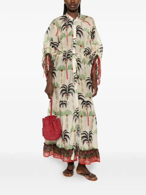 Anjuna palm-print maxi dress