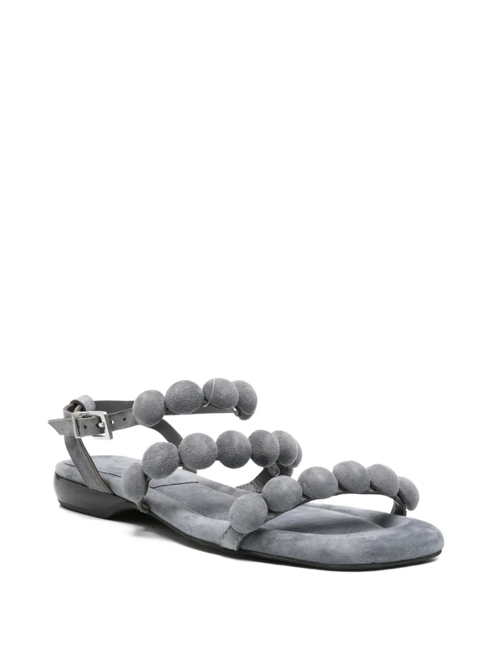 Ash bobble-embellished leather sandals Grijs