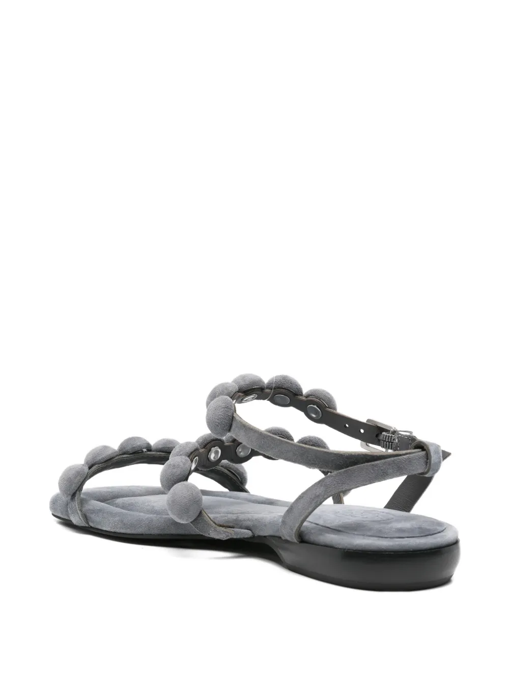Ash bobble-embellished leather sandals Grijs