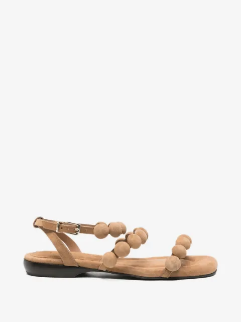 Ash bobble-embellished leather sandals