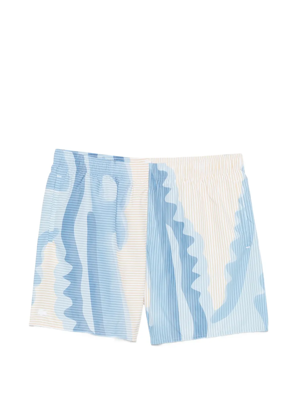 Lacoste striped graphic-print swim shorts - Blu