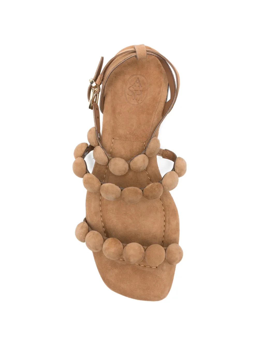 Ash bead-embellished suede sandals Beige