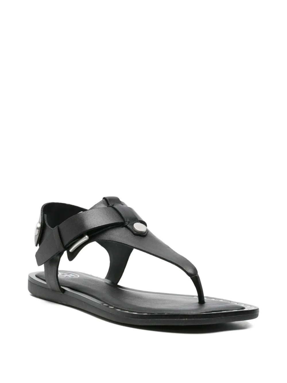 Ash stud-embellished leather sandals Zwart