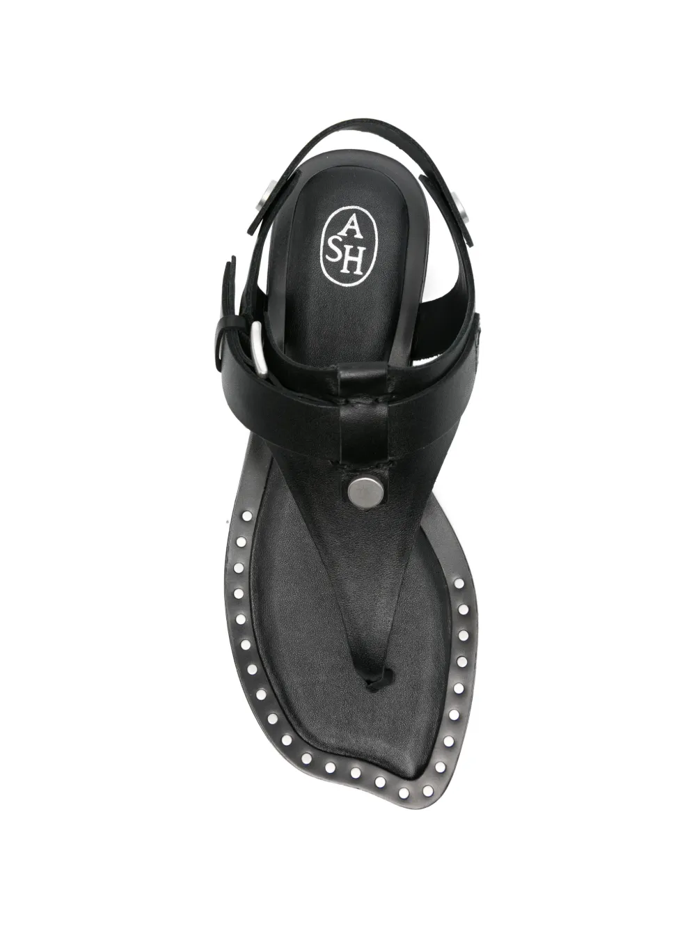 Ash stud-embellished leather sandals Zwart