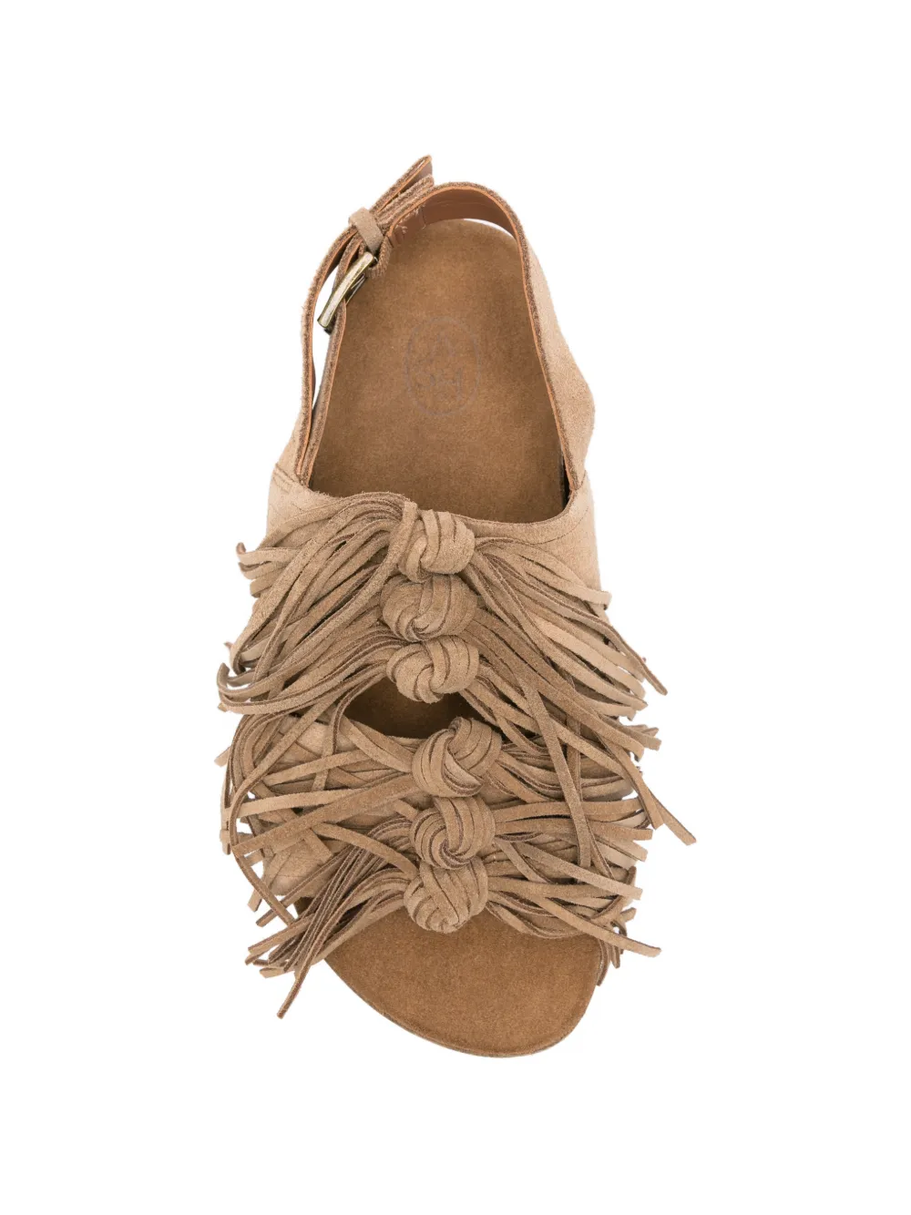 Ash fringed platform sandals Beige