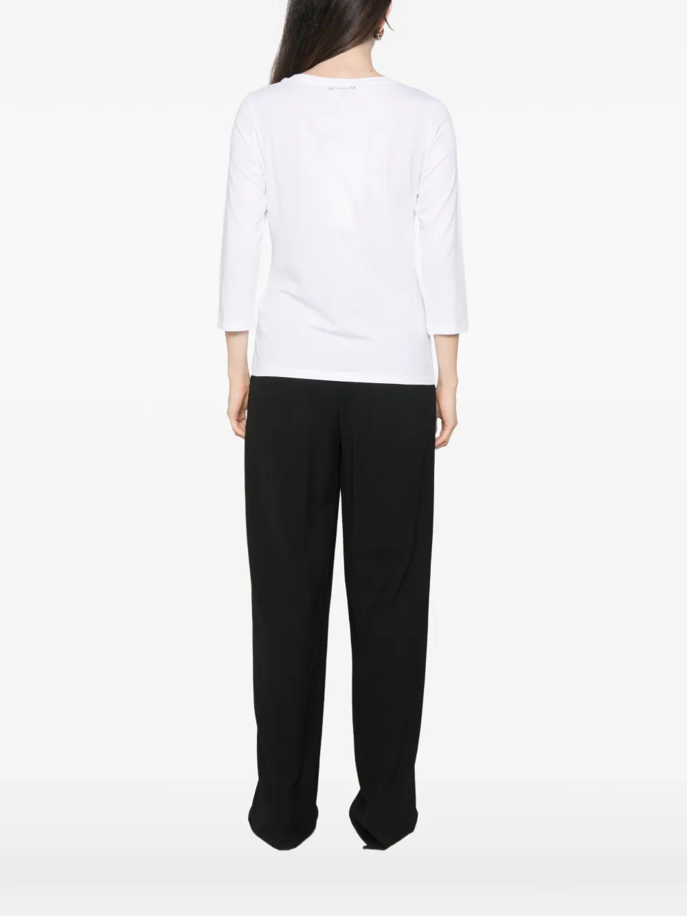 Max Mara Lorata T-shirt met cropped mouwen Wit