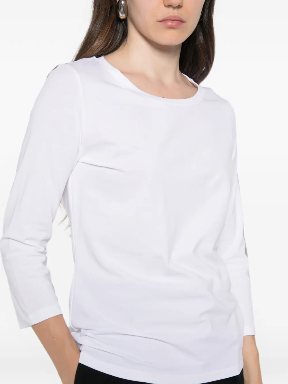 Max Mara Lorata T-shirt met cropped mouwen Wit