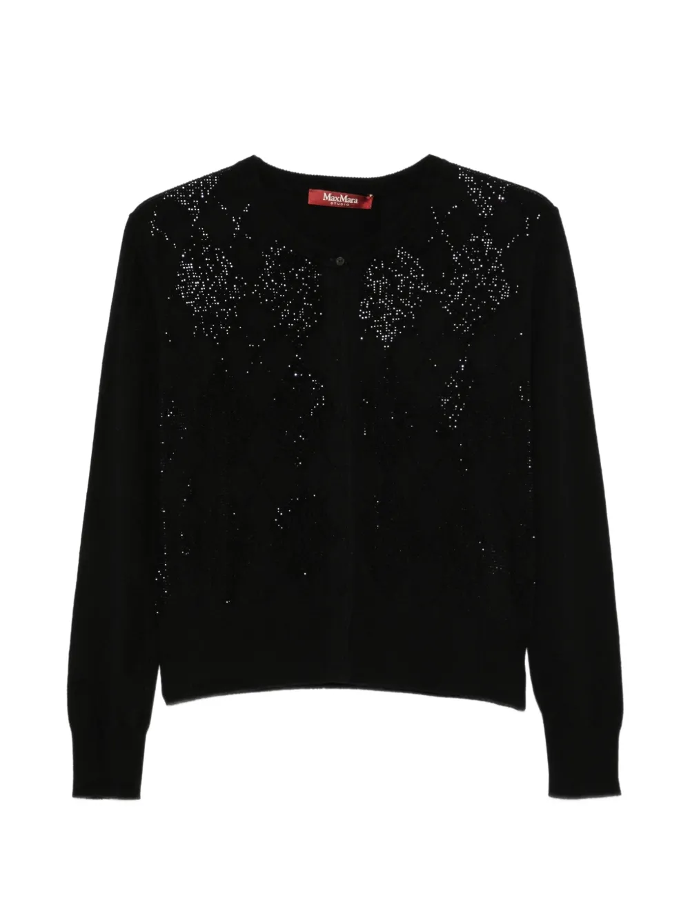 Max Mara rhinestone-embellished cardigan - Black