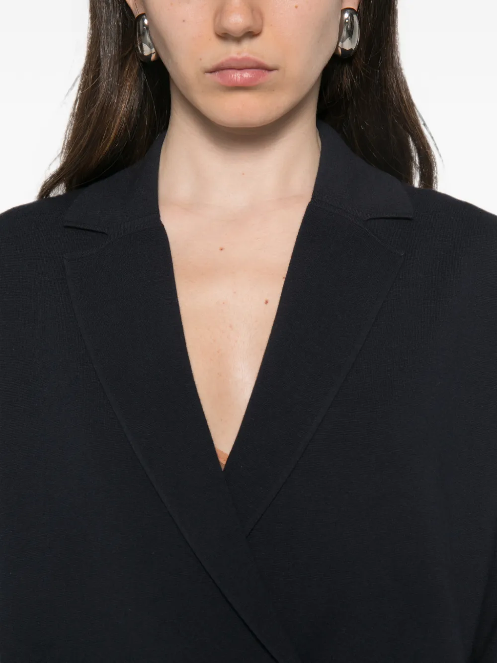 Max Mara Loncia jack met dubbele rij knopen en gekerfde revers Blauw