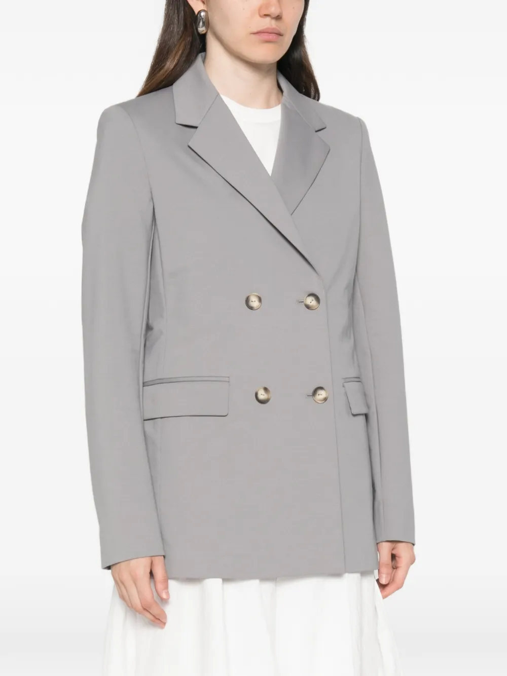 Max Mara Blazer met enkele rij knopen Grijs