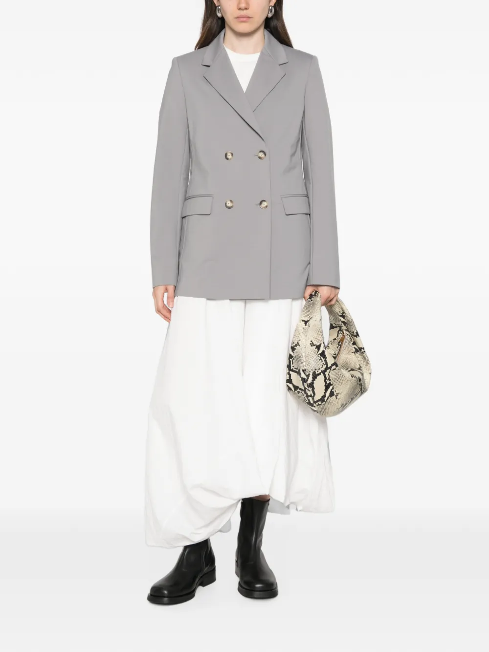 Max Mara Blazer met enkele rij knopen Grijs