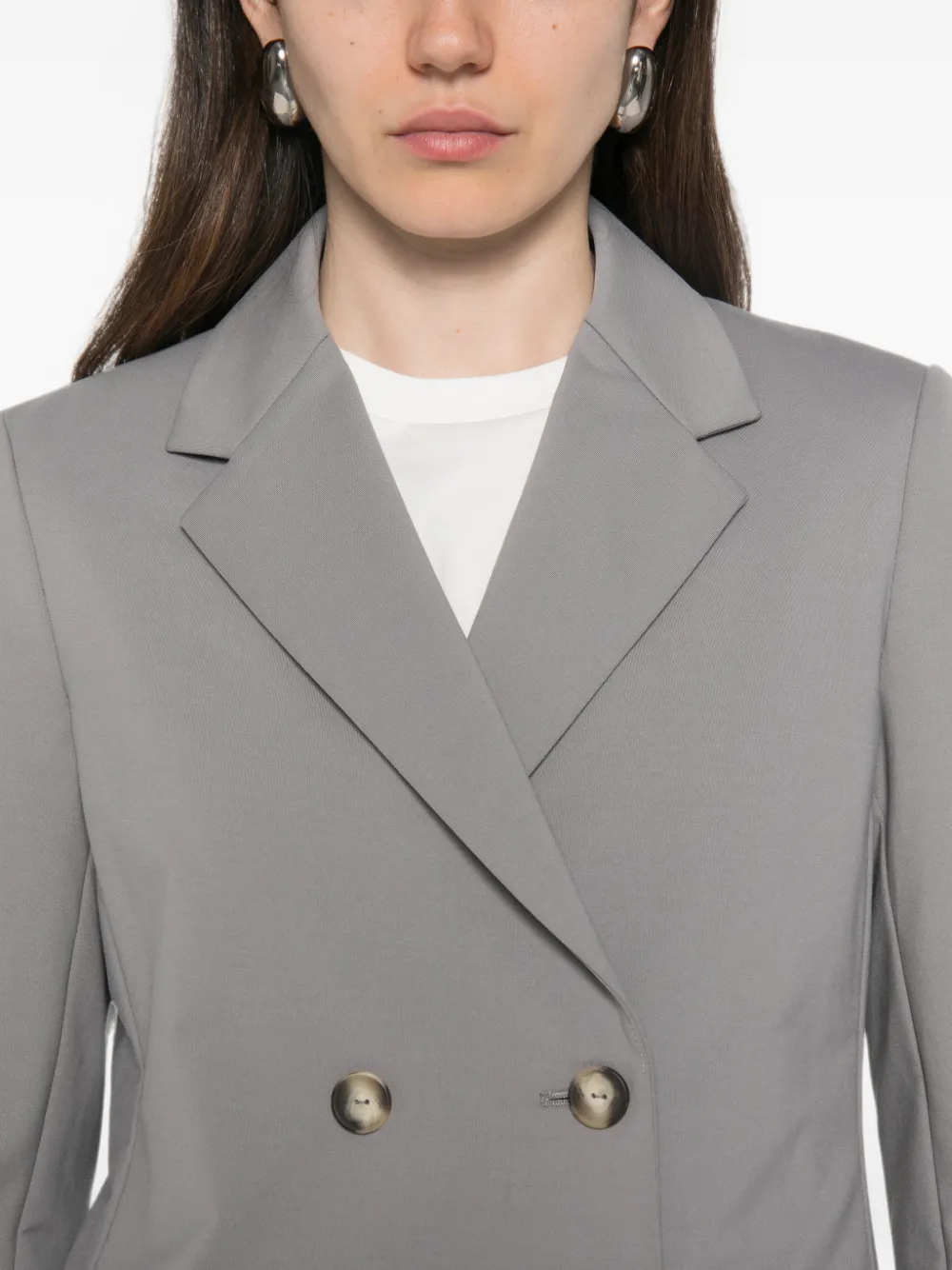 Max Mara Blazer met enkele rij knopen Grijs