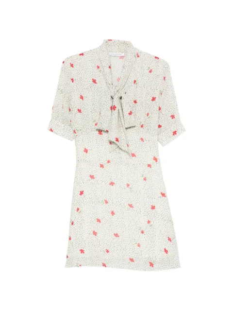 MAR DE MARGARITAS floral-print pussy-bow mini dress