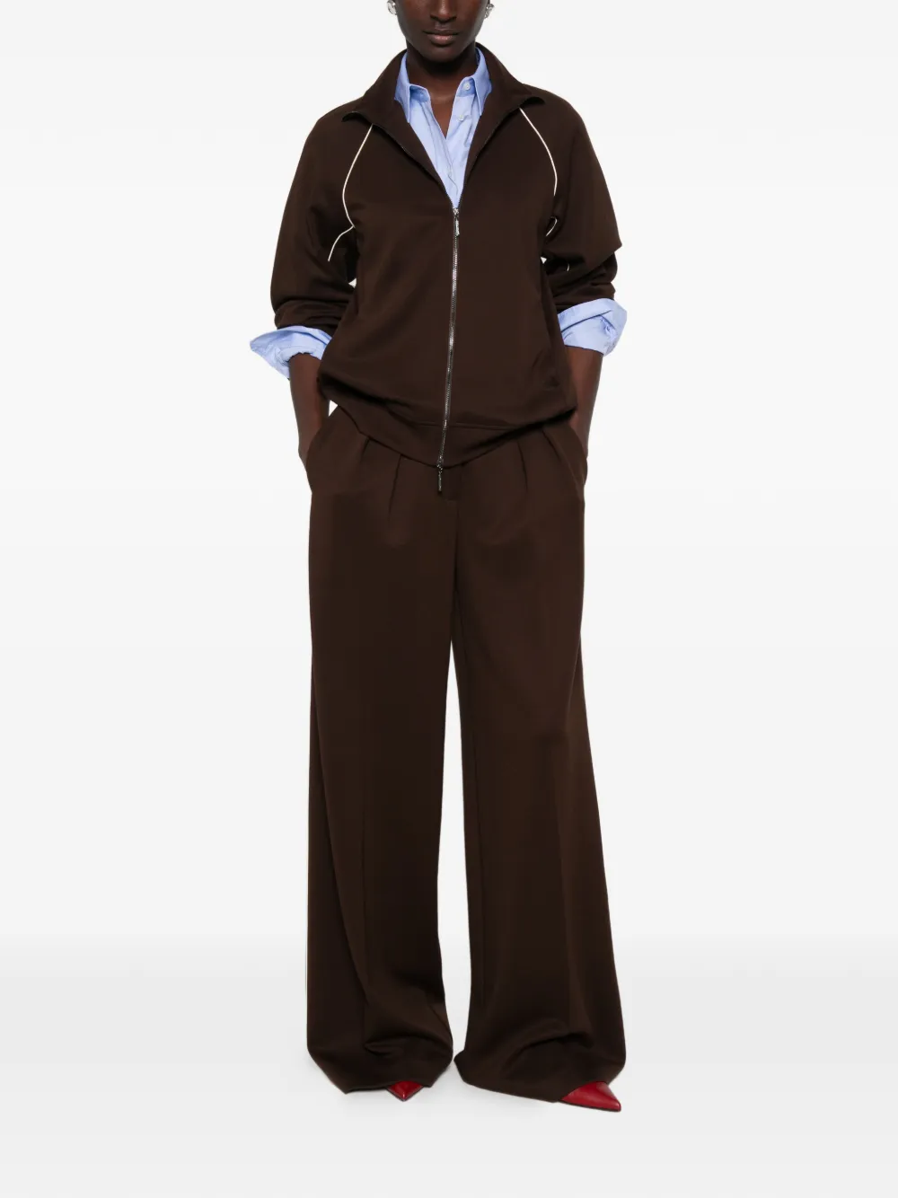 Max Mara MMLLembo jack met ritssluiting en lange mouwen Bruin
