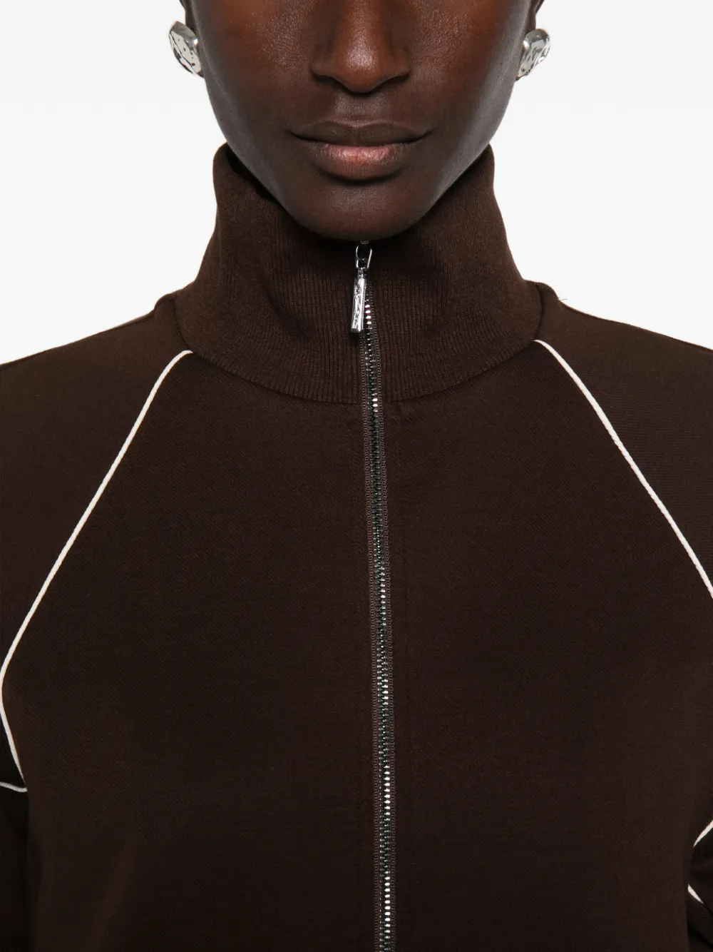 Max Mara MMLLembo jack met ritssluiting en lange mouwen Bruin