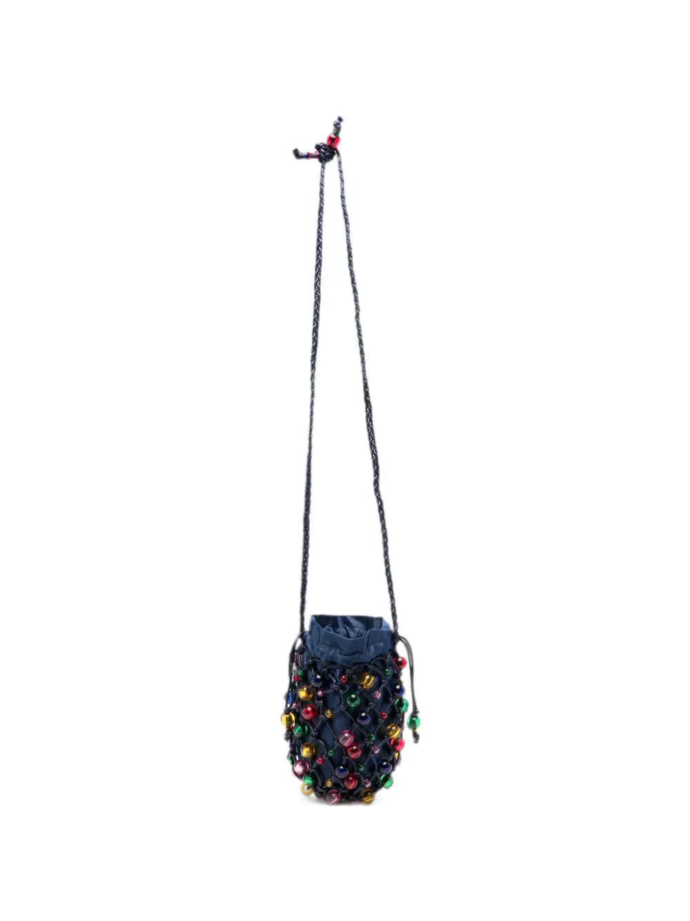 Marina Rinaldi Kordelzug-Schultertasche mit Perlen - Blau