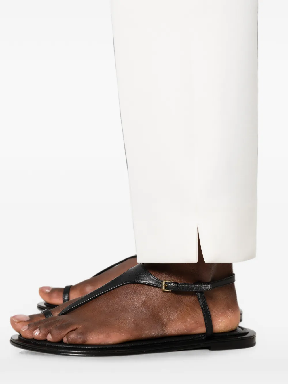 Max Mara Feroce broek met toelopende pijpen en split Wit
