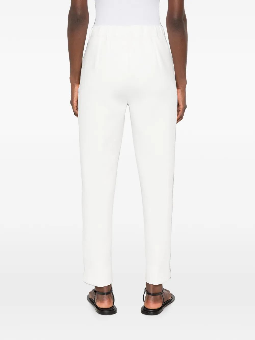 Max Mara Feroce broek met toelopende pijpen en split Wit