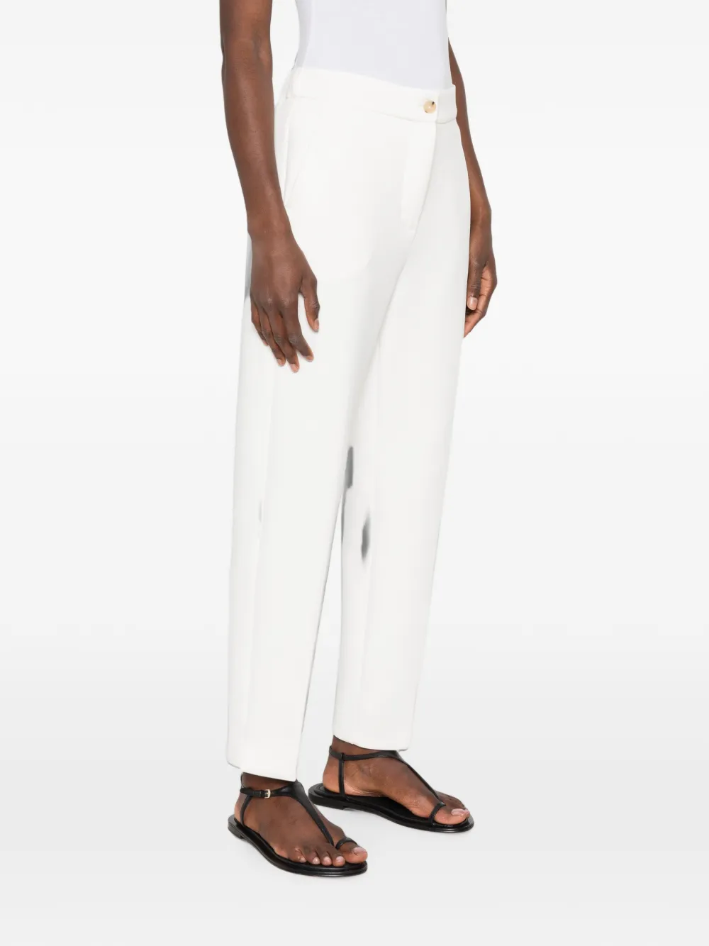 Max Mara Feroce broek met toelopende pijpen en split Wit