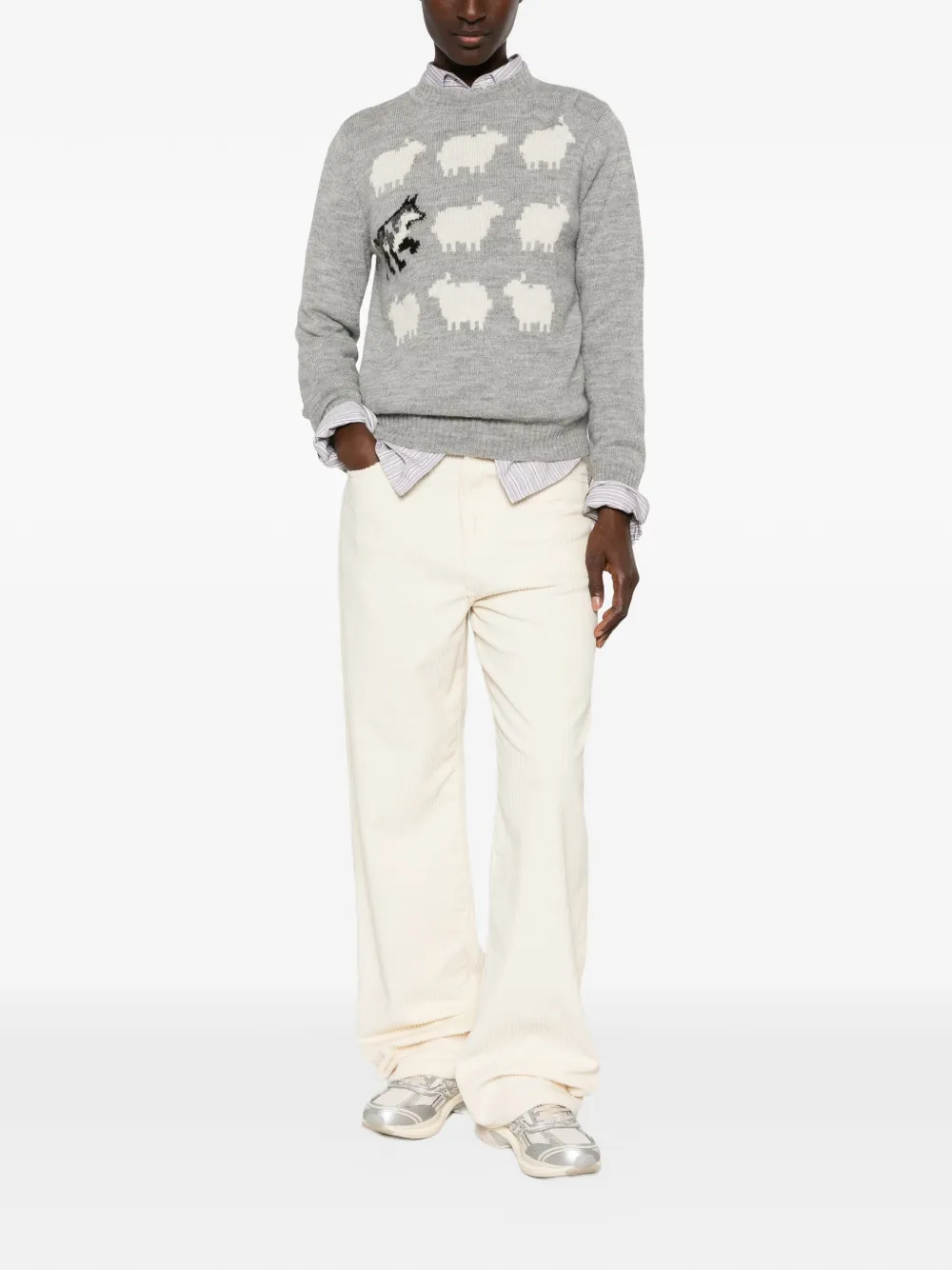 Weekend Max Mara Nitra intarsia gebreide trui Grijs