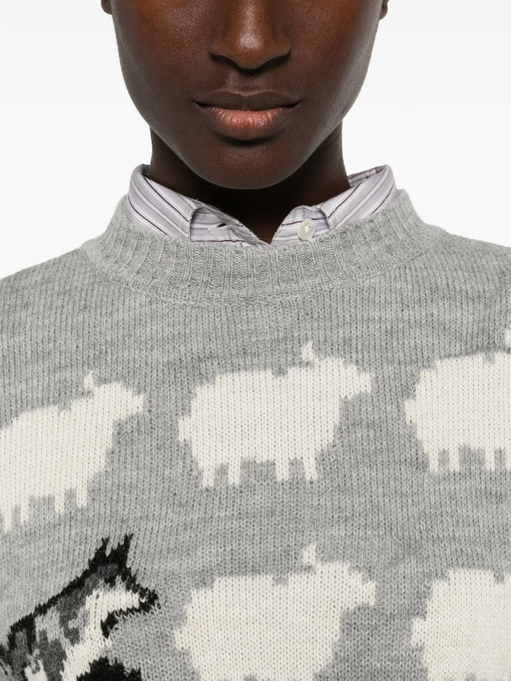 Weekend Max Mara Nitra intarsia gebreide trui Grijs