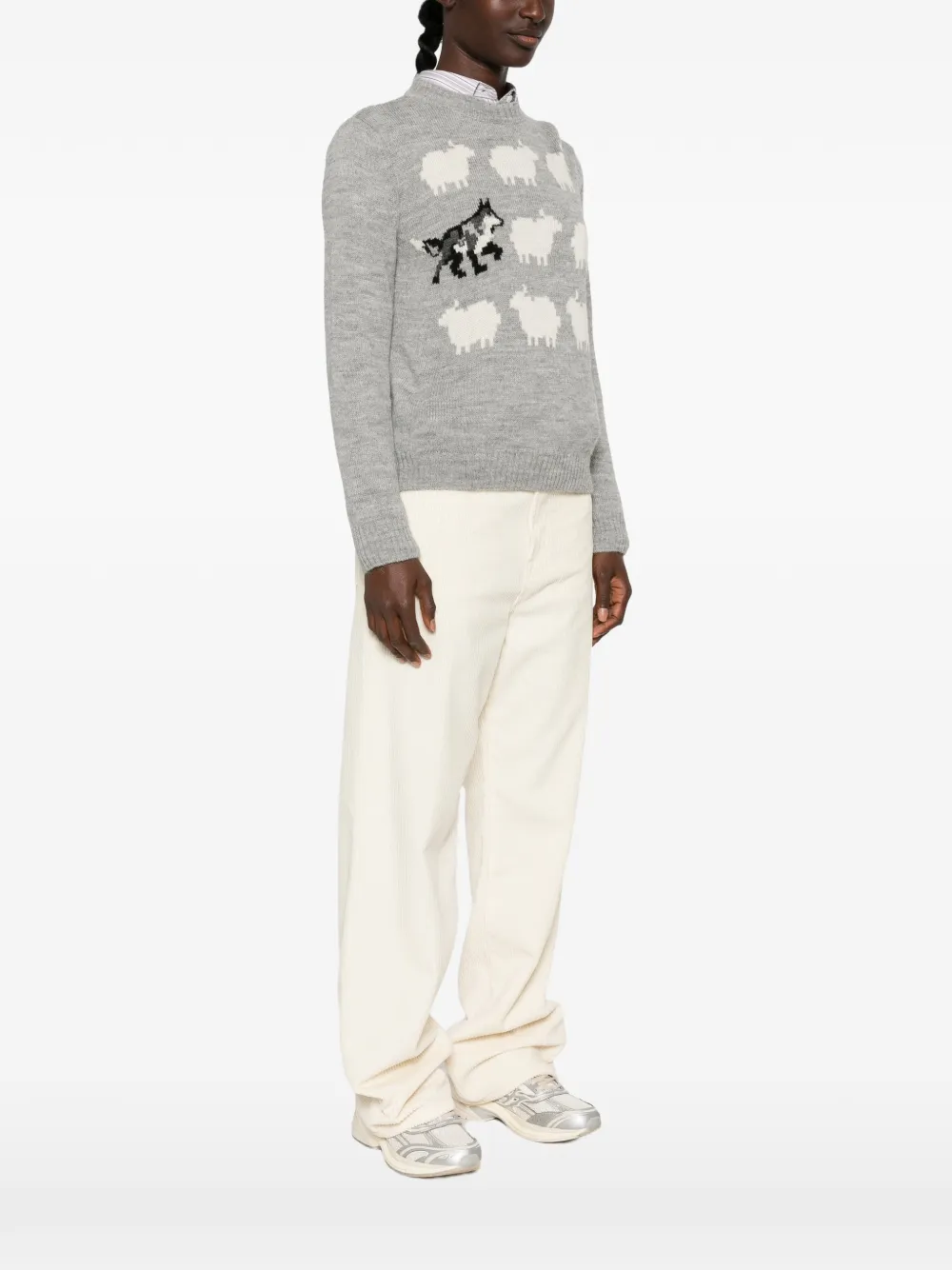Weekend Max Mara Nitra intarsia gebreide trui Grijs