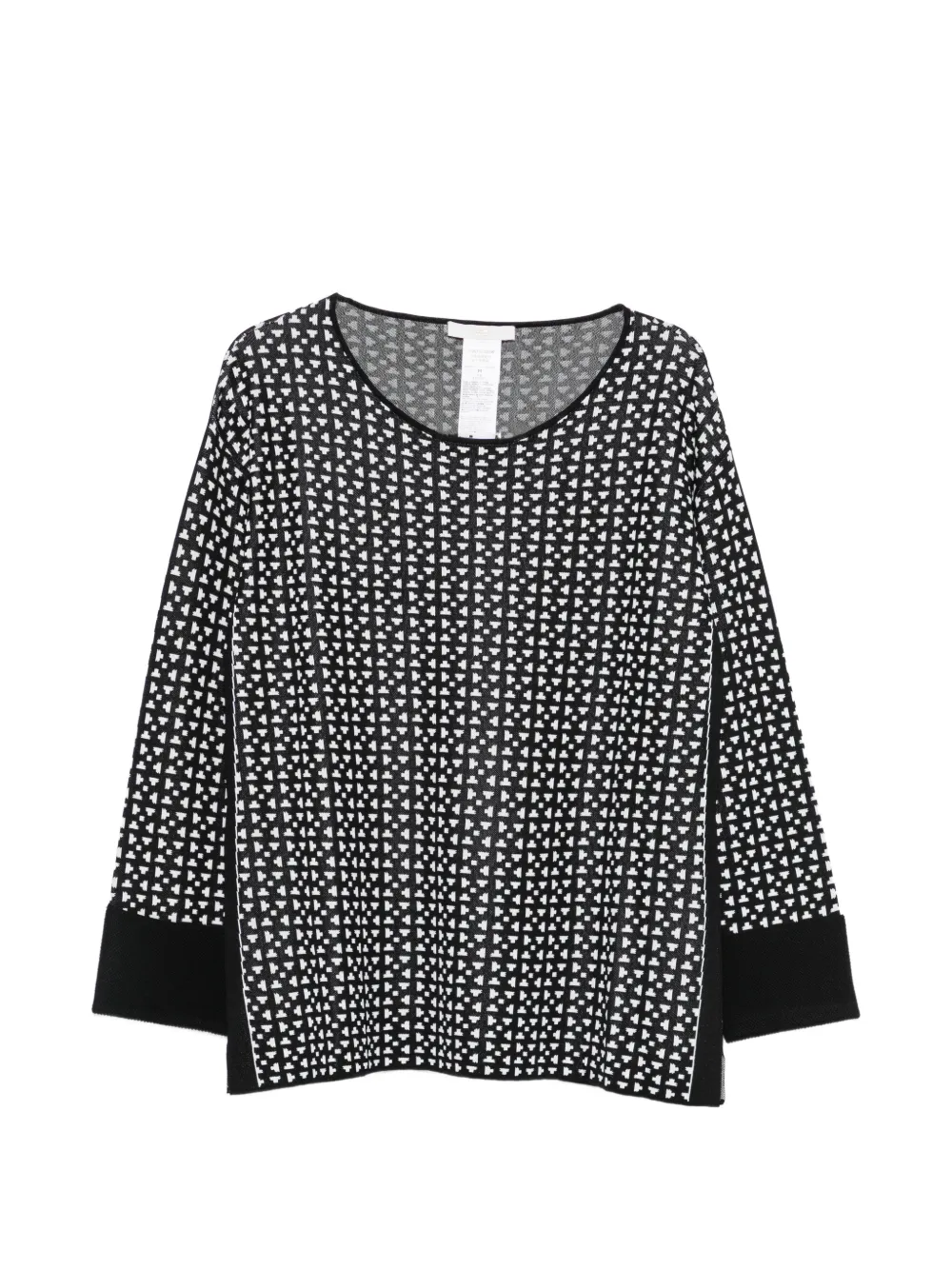 Marina Rinaldi geometric-pattern long-sleeve sweater - Schwarz