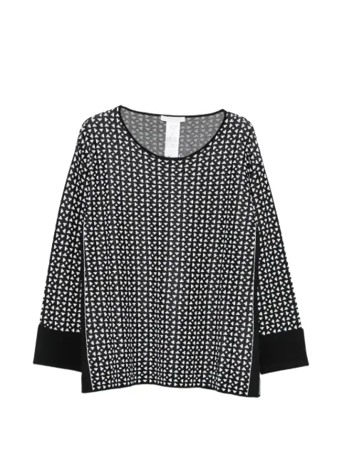 Marina Rinaldi geometric-pattern long-sleeve sweater