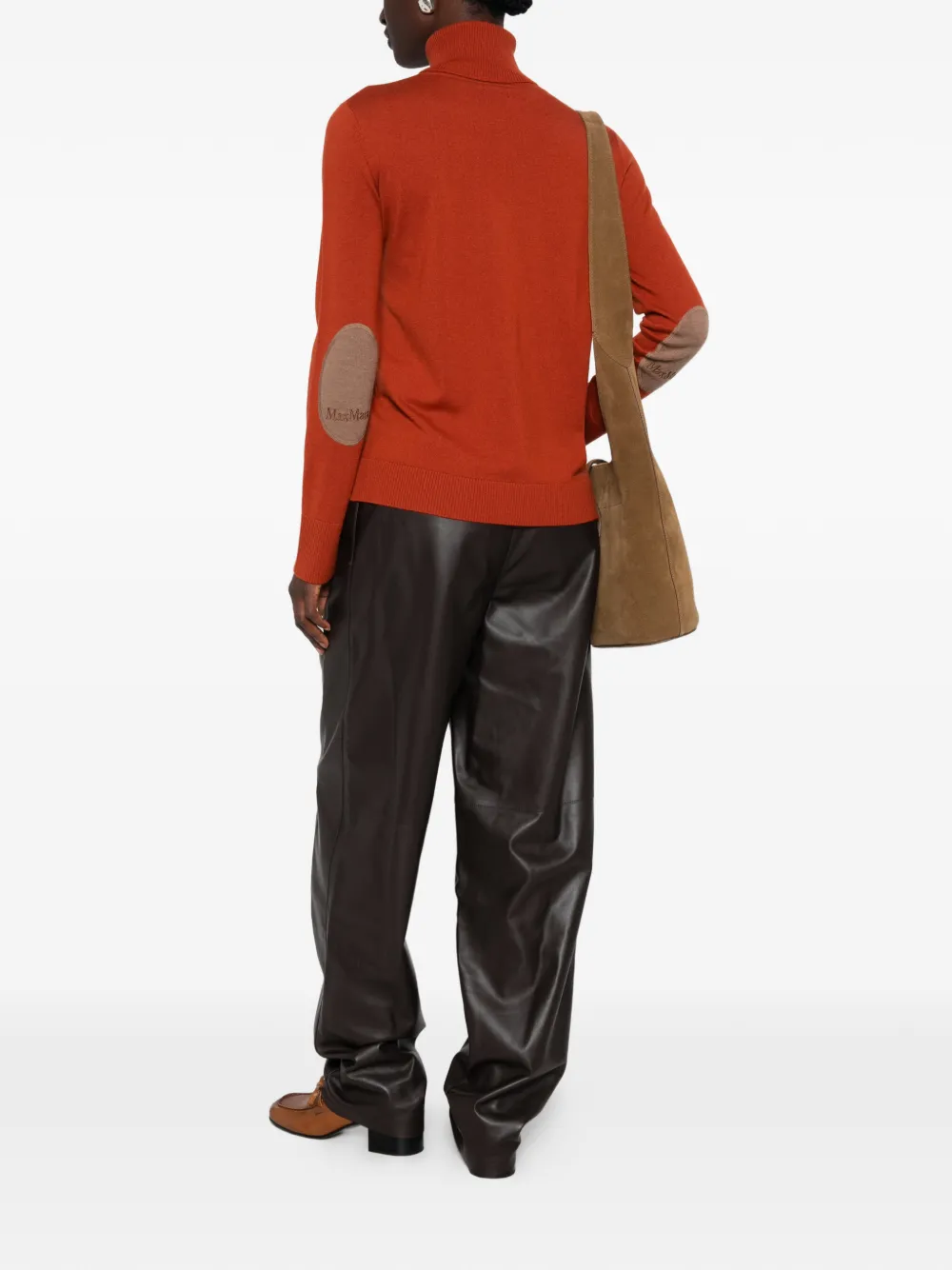 'S Max Mara Allegra coltrui met elleboogpatch Oranje