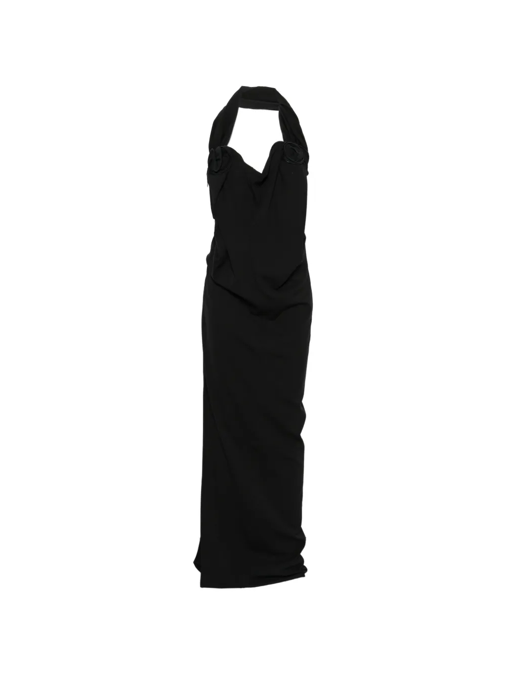 Magda Butrym rosette-detail draped maxi dress - Nero