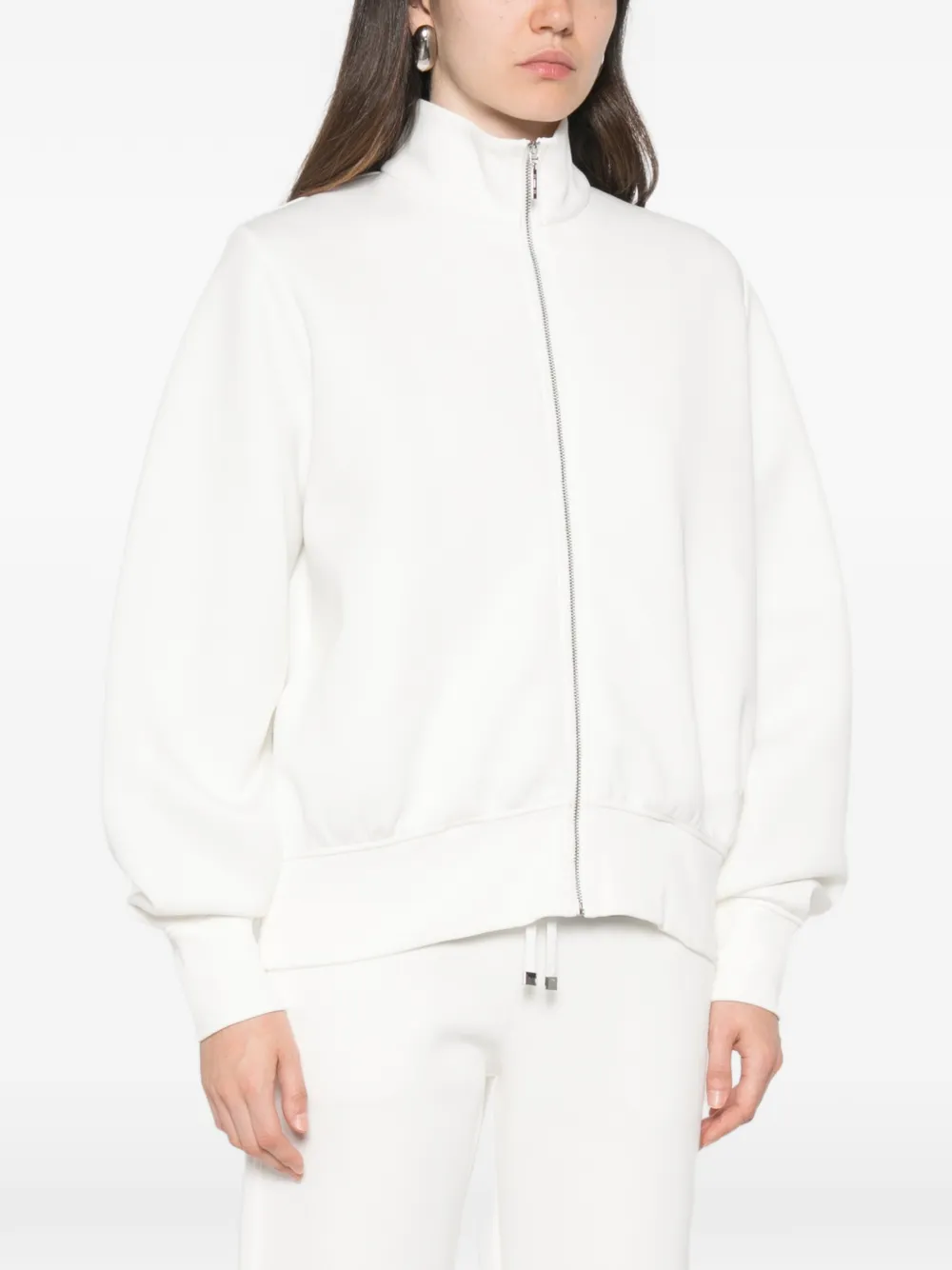 Max Mara Trui met hoge hals en rits Wit