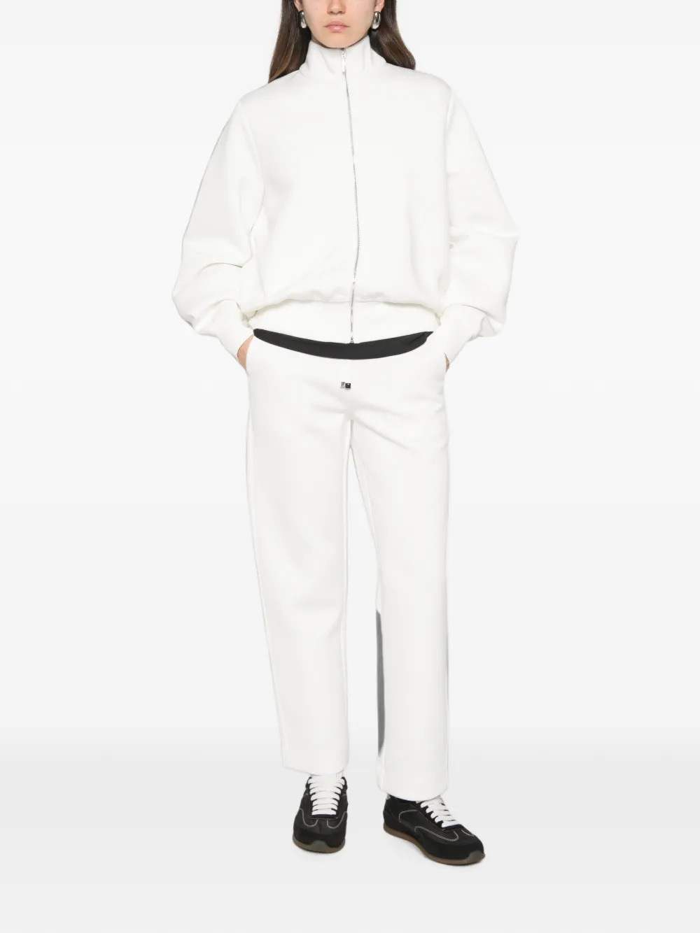 Max Mara Trui met hoge hals en rits Wit