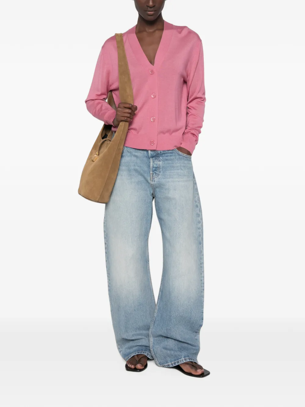 Weekend Max Mara Button-up vest met V-hals Roze
