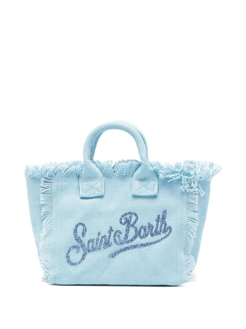 MC2 Saint Barth Kids fringe-detail logo-lettering tote bag - Blue