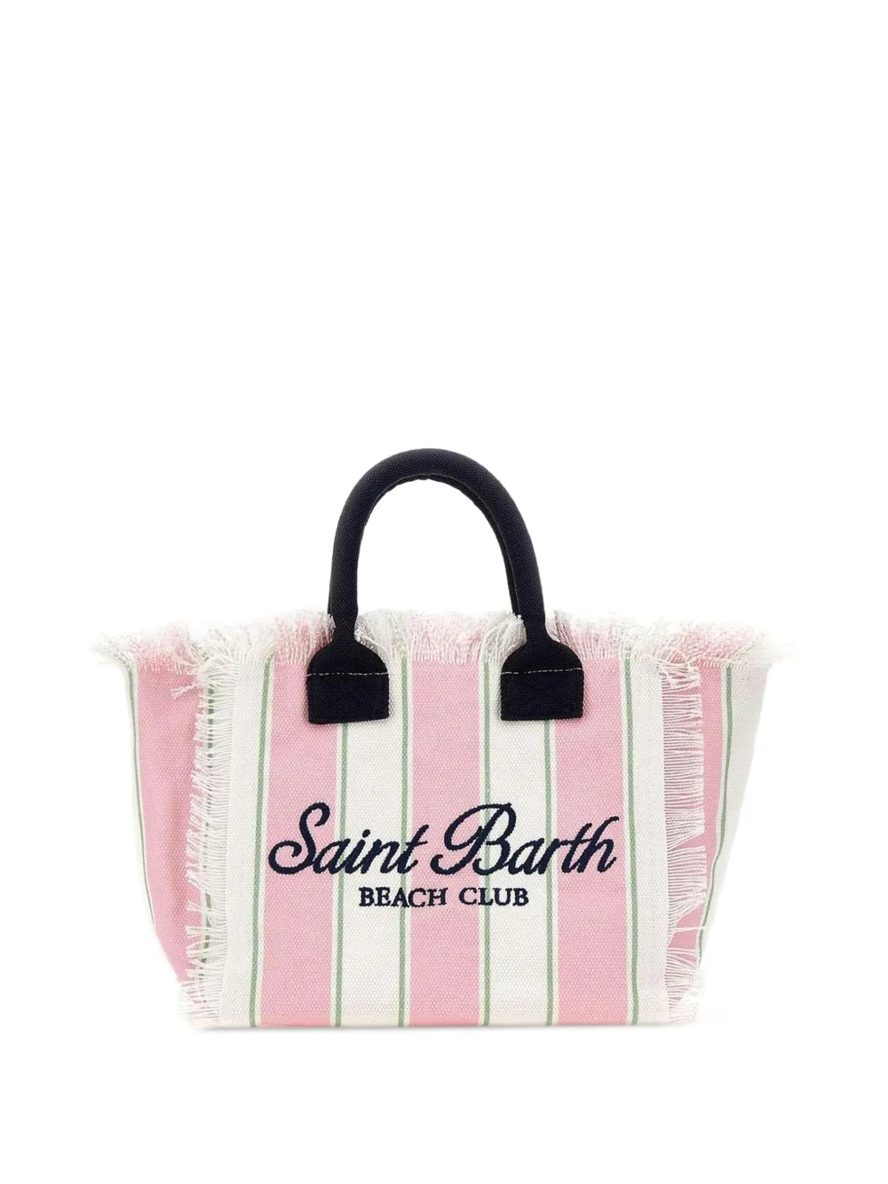 MC2 Saint Barth Kids fringe-trimmed striped tote bag - Pink