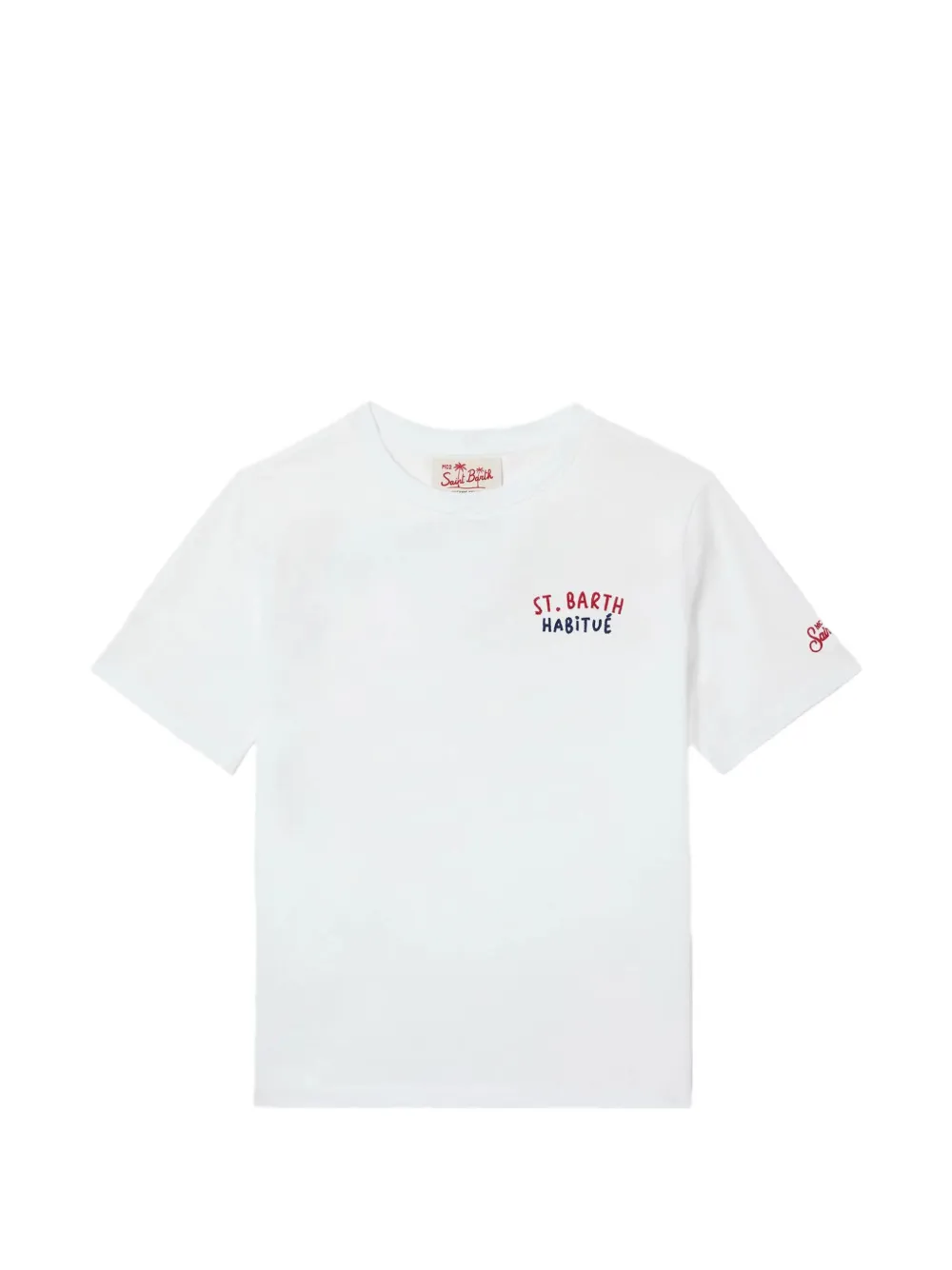 MC2 Saint Barth Kids embroidered beach-print t-shirt - Weiß
