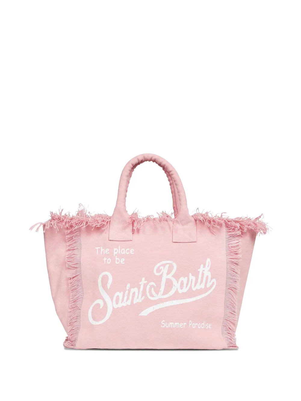MC2 Saint Barth Kids fringe-detail logo-print tote bag - Rosa