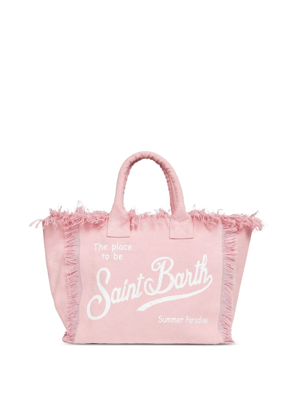 MC2 Saint Barth Kids fringe-detail logo-print tote bag - Pink
