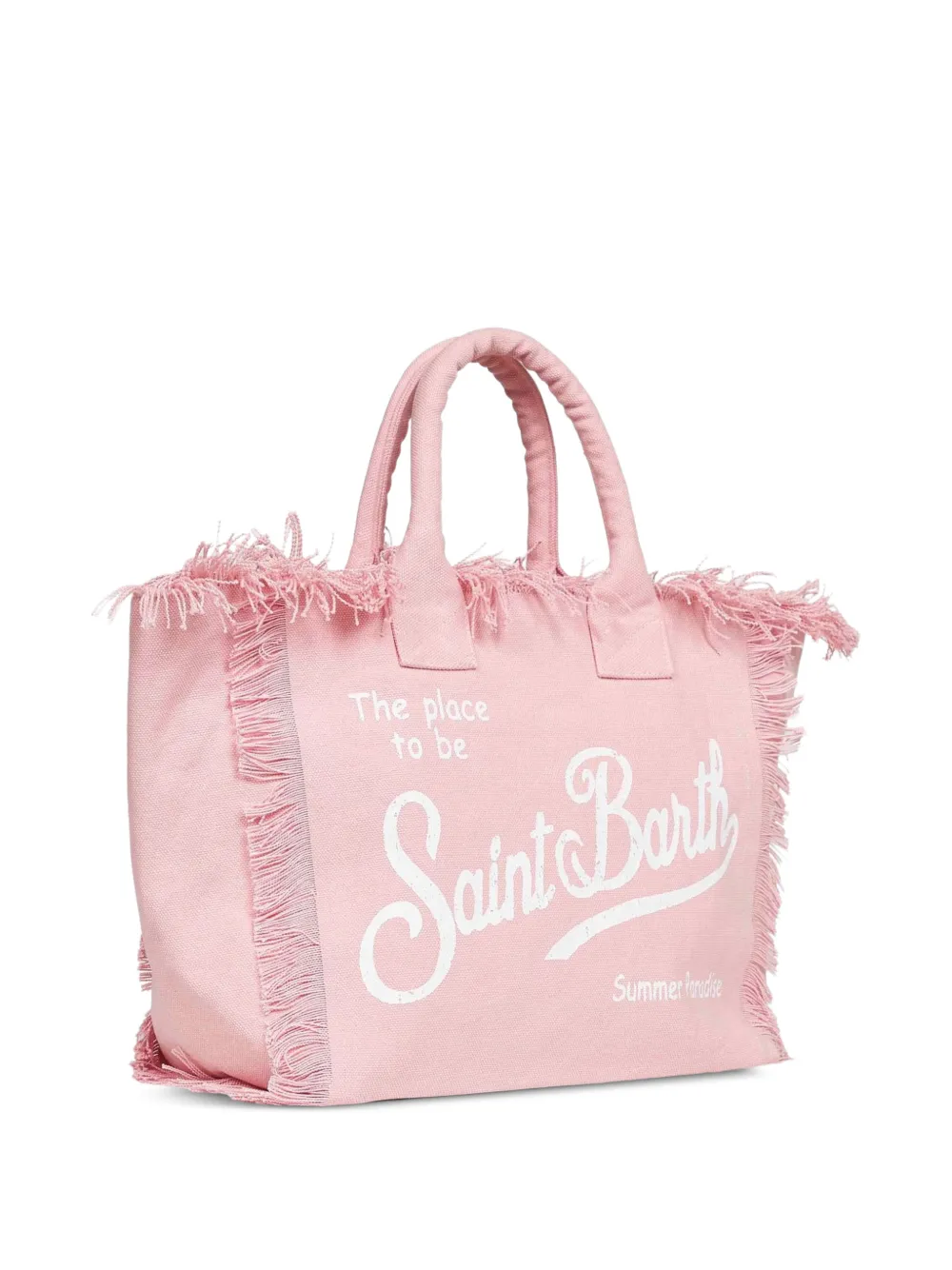 MC2 Saint Barth Kids Shopper met franje en logo-print Roze