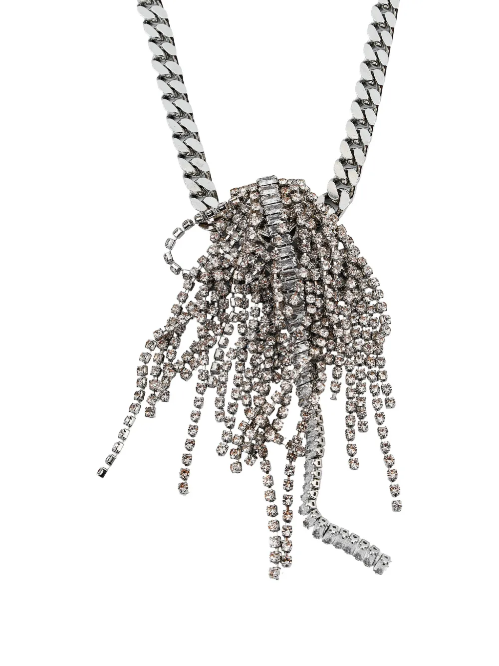 Anton Heunis crystal-fringe curb-chain necklace - Argento