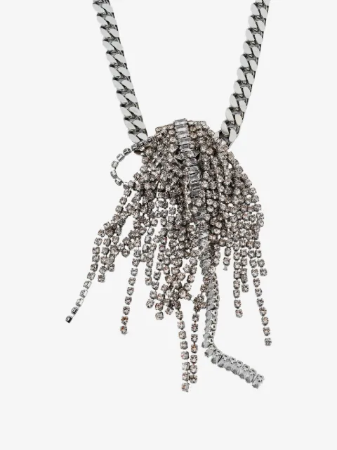 Anton Heunis crystal-fringe curb-chain necklace