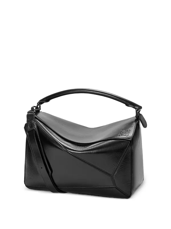LOEWE黒いレザーケース LOEWE Large Puzzle Bag In Paper Calf | Black | FARFETCH