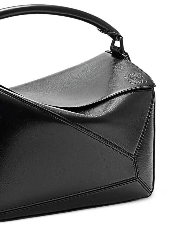 LOEWE Large Puzzle Bag In Paper Calf | Black | FARFETCH