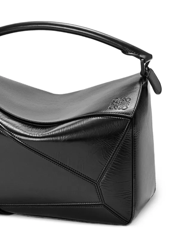 LOEWE Large Puzzle Bag In Paper Calf | Black | FARFETCH