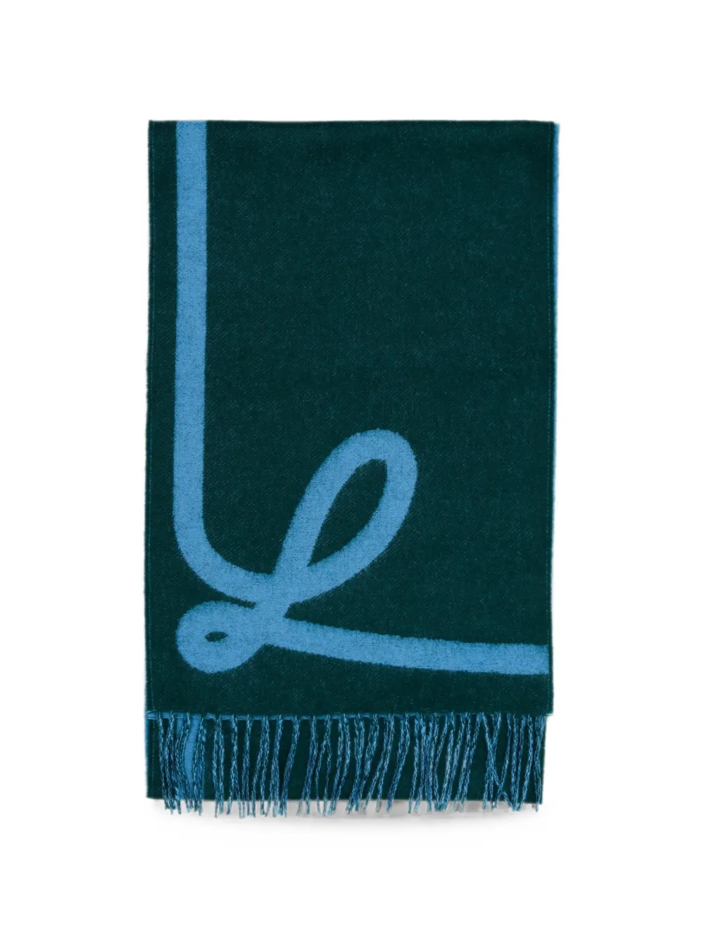 LOEWE fringed-hem scarf - Verde