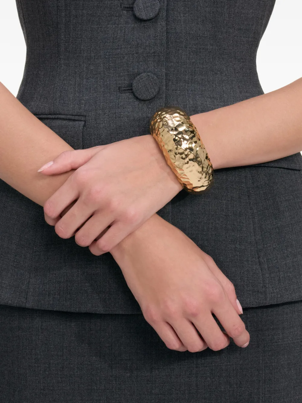 Self-Portrait hammered cuff bracelet - Oro