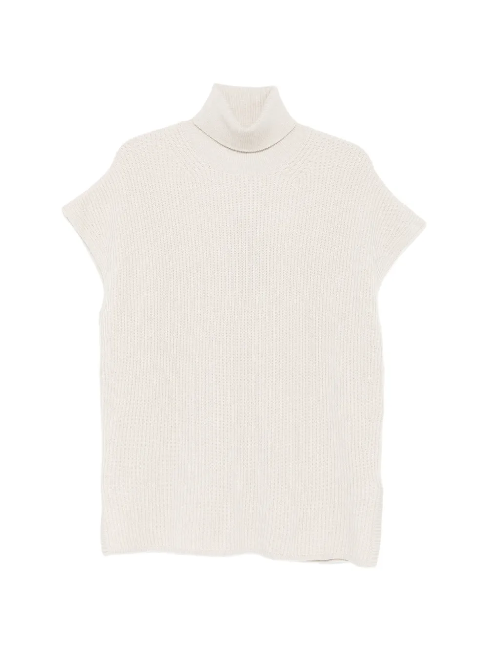 Max Mara MSTCobalto ribbed-knit sleeveless sweater Beige
