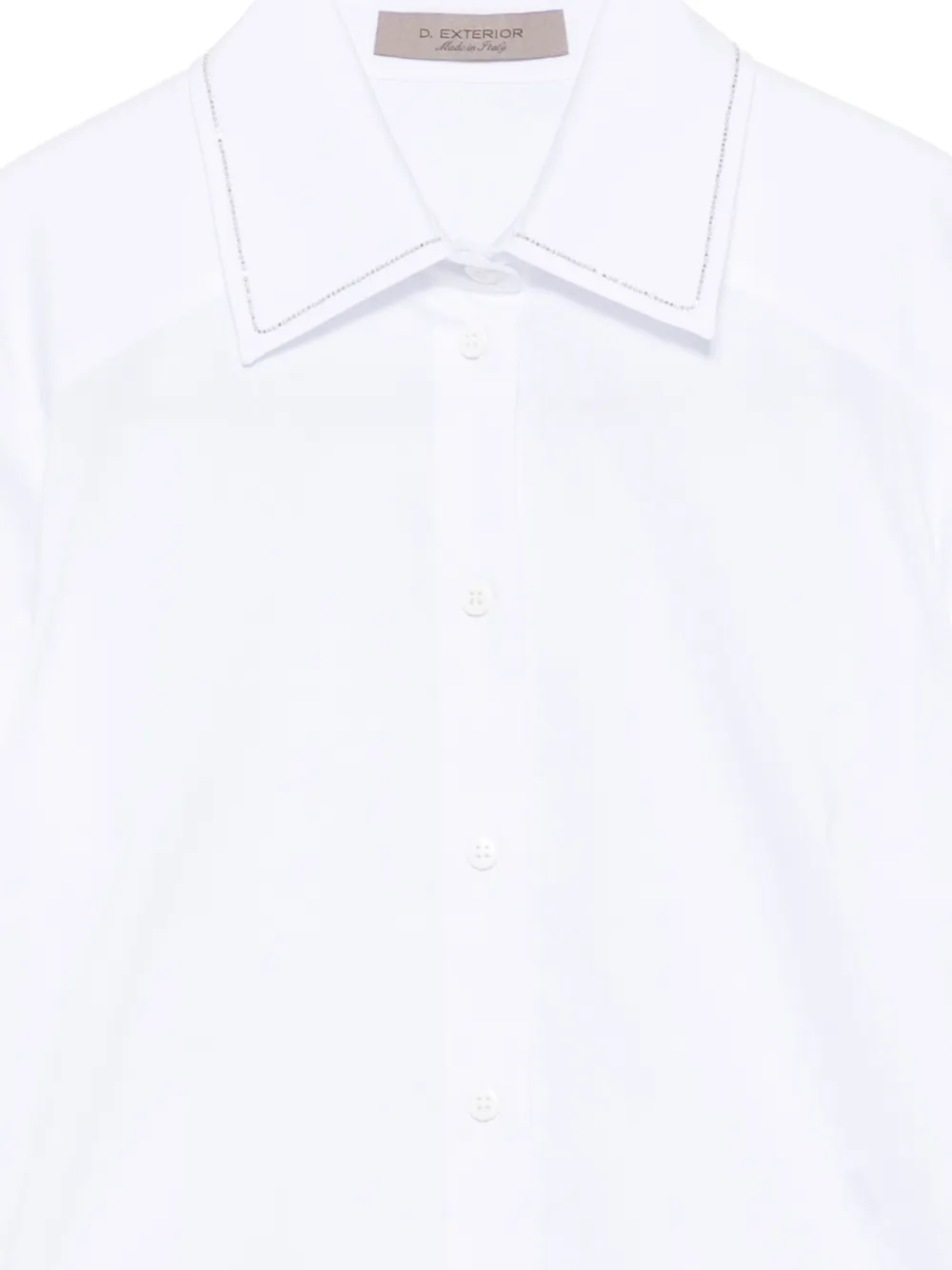 D.Exterior blouse verfraaid met kristal Wit