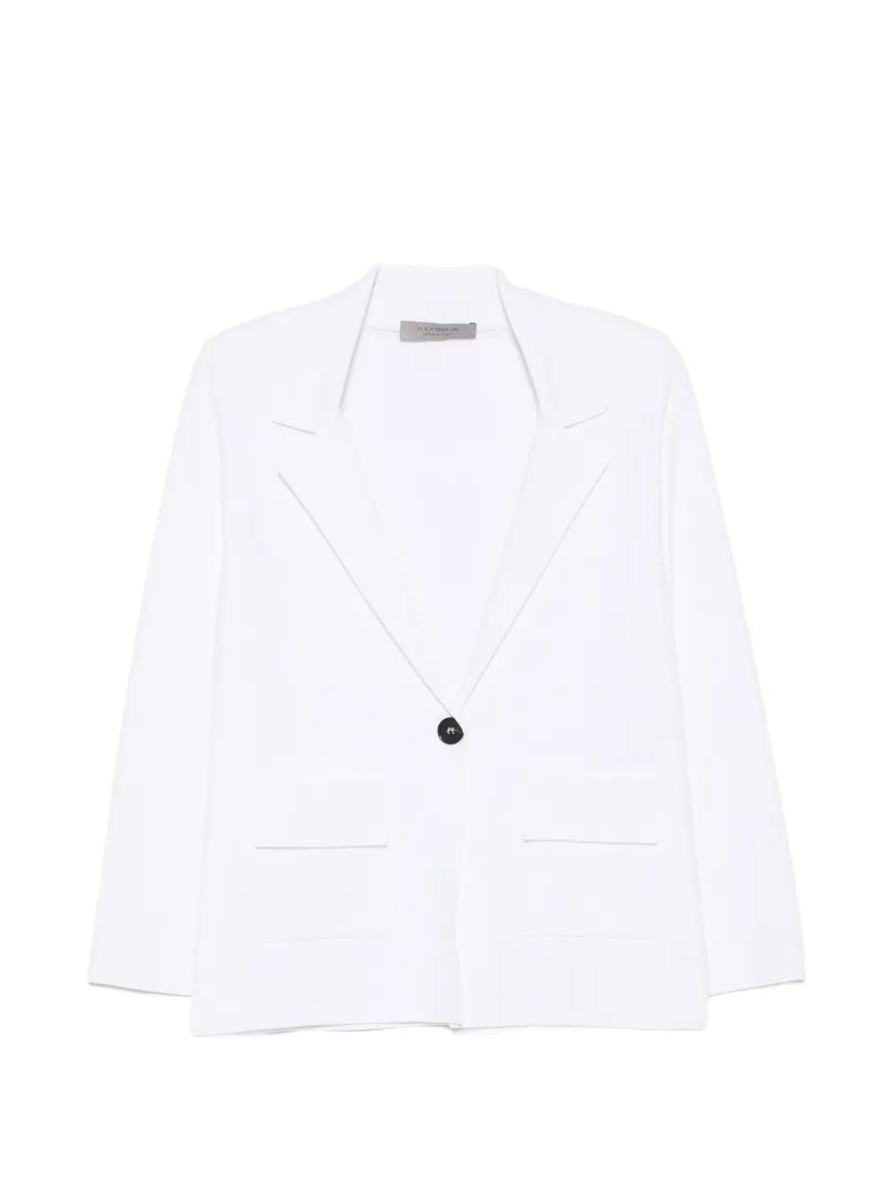 D.Exterior single-button notch-lapels blazer - Bianco