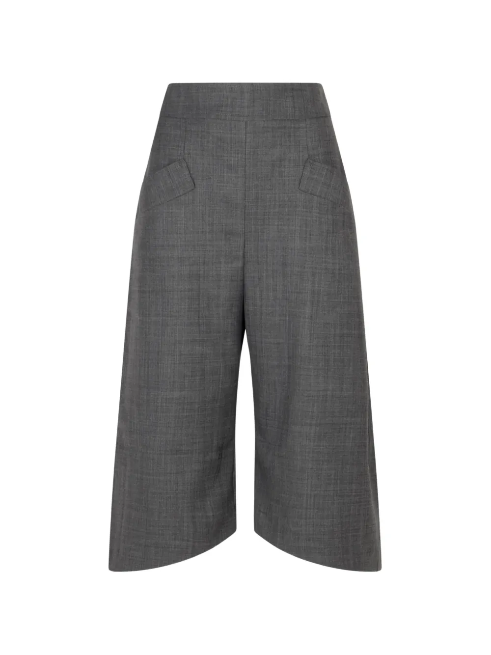 GANNI asymmetric-hem wide-leg shorts - Grigio